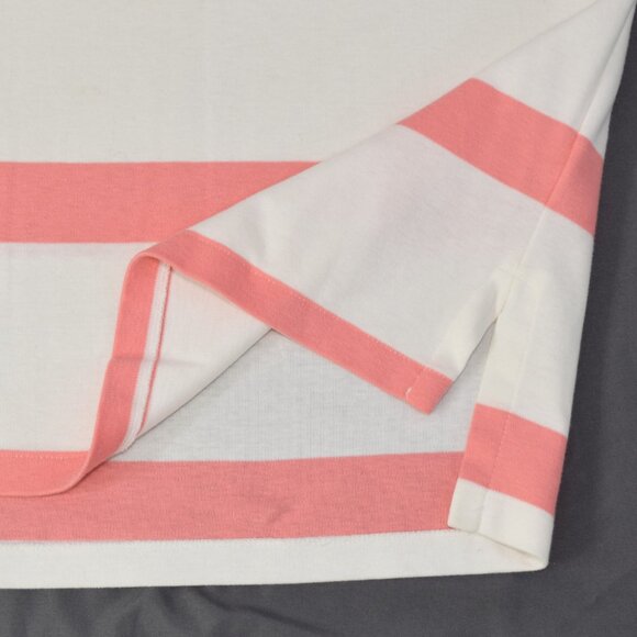 90s Polo Ralph Lauren Men's Iconic Polo Shirt Stripe Salmon Pink White Vintage M - Picture 5 of 13